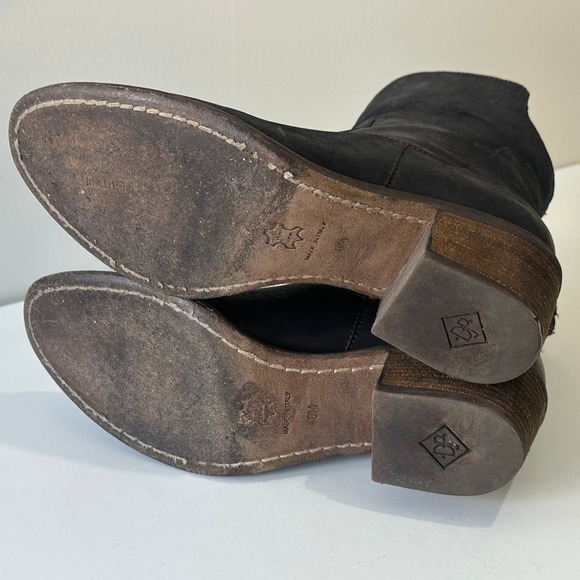 Donald J Pliner Leather Womens Ankle Boots Brown Heel Side Zip Western Style 6M - Picture 8 of 12